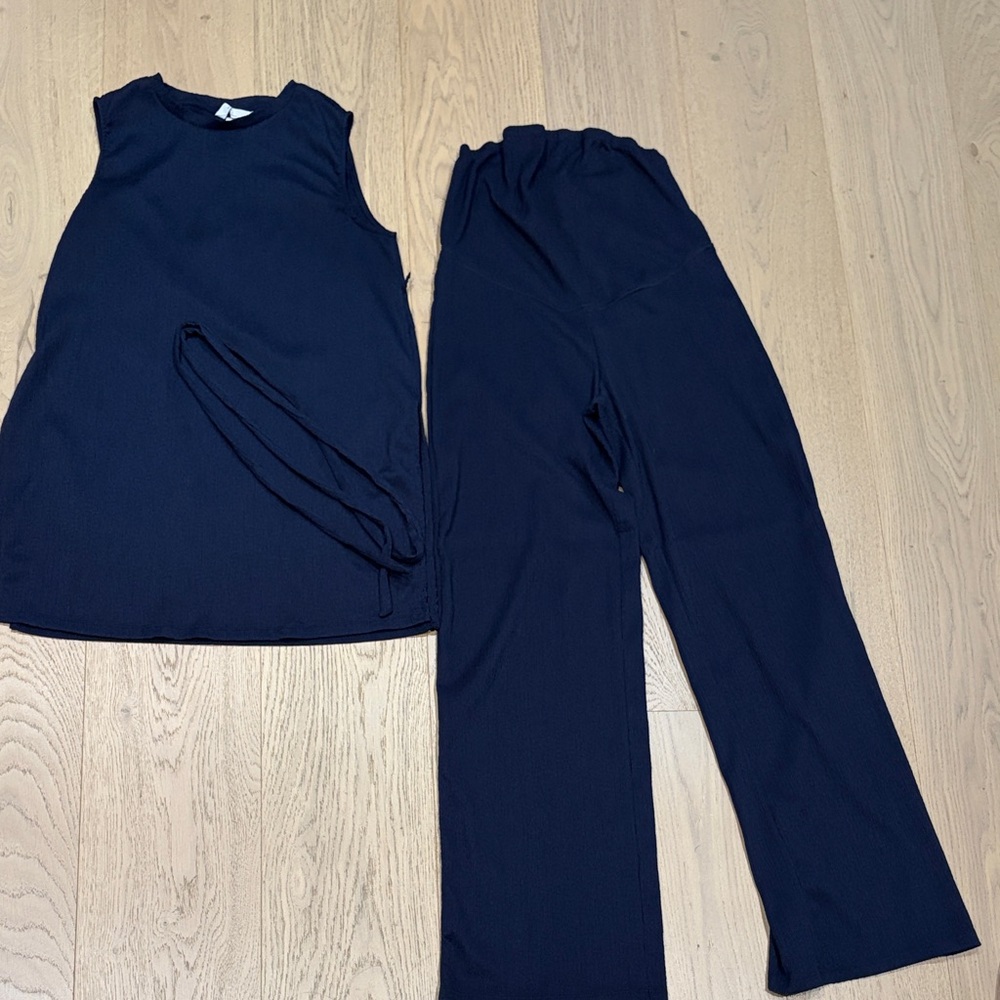H&M Navy Blue Two-Piece Jumpsuit Set